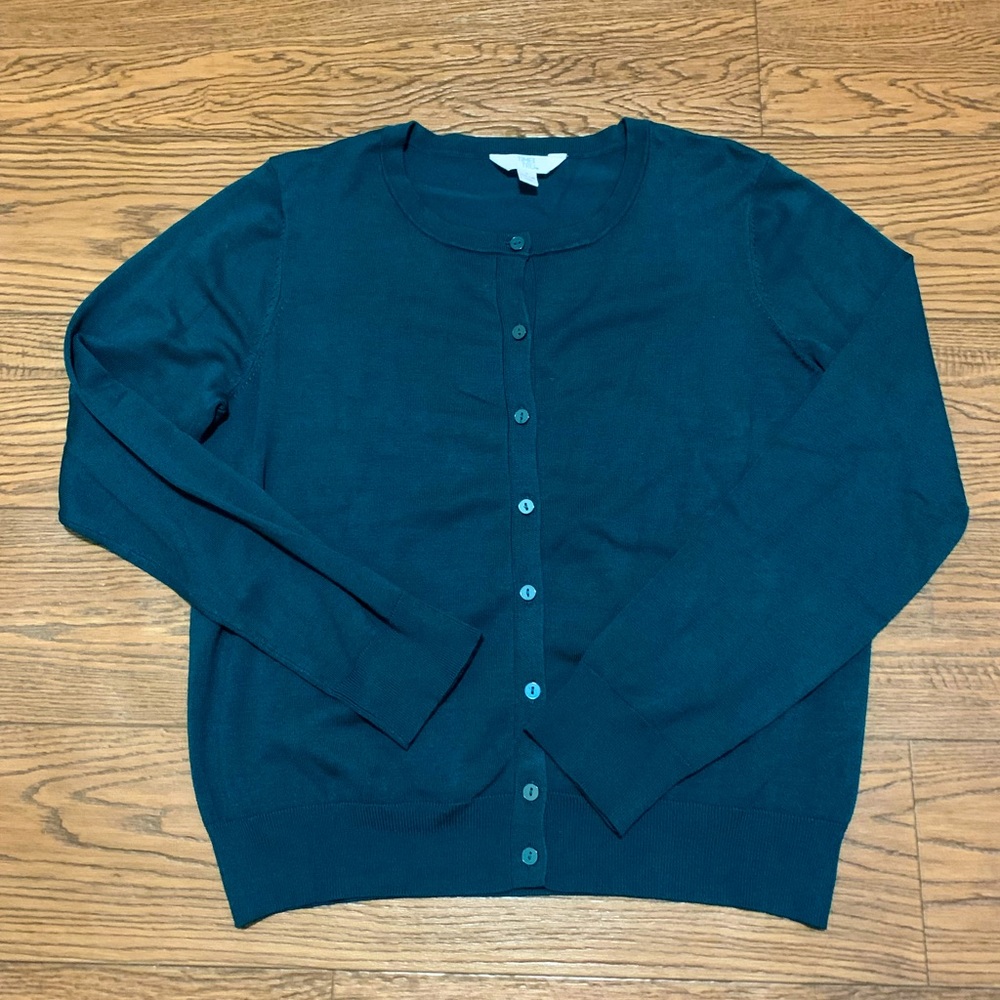 Time and Tru Cardigan Emerald